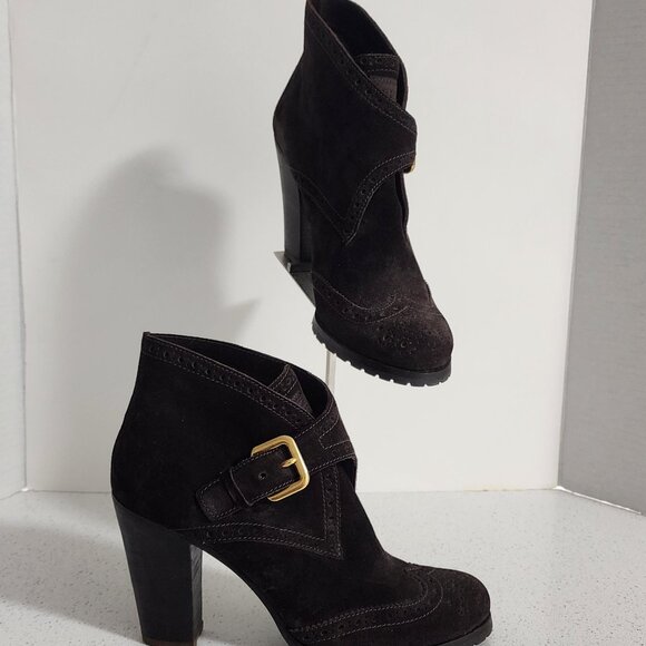 Prada brown suede mini boots - Picture 1 of 11